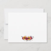 Carte De Correspondance Aquarelle Florale Tournesol Rustique Bourgogne (Dos)