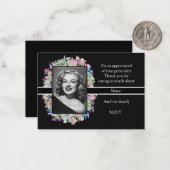 Carte De Correspondance Aquarelle Flower sur le noir après Merci funéraire (Devant/Arrière en situation)