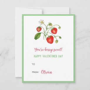 Carte De Correspondance Aquarelle fraise Bonne Valentines jour Mini
