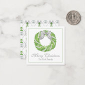 Carte De Correspondance Aquarelle Gris courge et Topiaque vert (Devant/Arrière en situation)