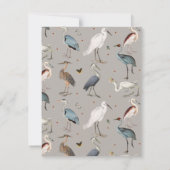 Carte De Correspondance Aquarelle Heron Bird Egret Nature Monogramme (Dos)