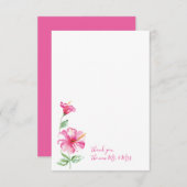 Carte De Correspondance Aquarelle Hibiscus Merci papeterie (Devant / Derrière)
