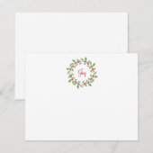 Carte De Correspondance Aquarelle Holly Wreath (Devant / Derrière)