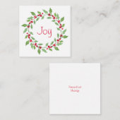 Carte De Correspondance Aquarelle Holly Wreath (Devant / Derrière)