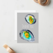 Carte De Correspondance aquarelle huîtres abstraites (Devant/Arrière en situation)