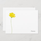 Carte De Correspondance Aquarelle jaune (Devant / Derrière)