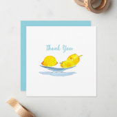 Carte De Correspondance Aquarelle jaune citron (Devant/Arrière en situation)