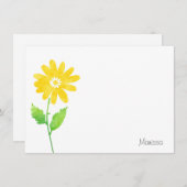 Carte De Correspondance Aquarelle jaune teint marguerite (Devant / Derrière)