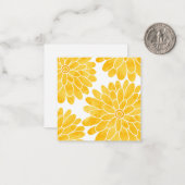 Carte De Correspondance Aquarelle jaune Zinnias (Devant/Arrière en situation)