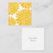 Carte De Correspondance Aquarelle jaune Zinnias (Devant / Derrière)