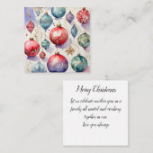 Carte De Correspondance Aquarelle Joyeux Noël Bauble (Devant / Derrière)