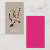 Carte De Correspondance Aquarelle koi poisson rouge brun or (Devant / Derrière)