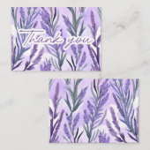 Carte De Correspondance Aquarelle Lavande de Gratitude Merci Note (Devant / Derrière)