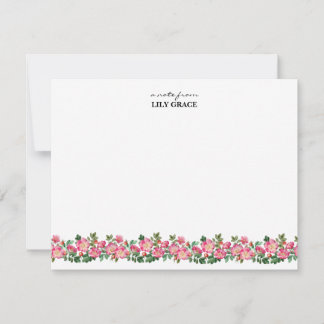 Carte De Correspondance Aquarelle Lily Rose Fleurie Remerciement