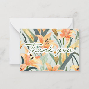 Carte De Correspondance Aquarelle Lys of Gratitude Merci Note
