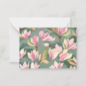 Carte De Correspondance Aquarelle Magnolias de Gratitude Merci Note (Dos)