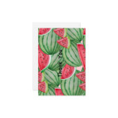 Carte De Correspondance Aquarelle Merci de pastèque (Devant/Arrière en situation)