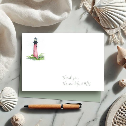 Carte De Correspondance Aquarelle Merci phare Jupiter