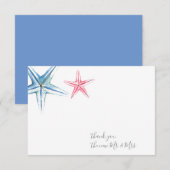 Carte De Correspondance Aquarelle Merci Starfish (Devant / Derrière)