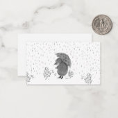 Carte De Correspondance Aquarelle mignonne Hérisson Rainy Day Whimsical (Devant/Arrière en situation)