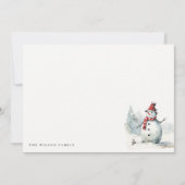 Carte De Correspondance Aquarelle mignonne Snowman Laisser neiger Noël (Devant)