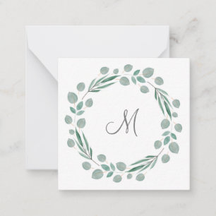 Carte De Correspondance Aquarelle 'Mixte Feuille Eucalyptus'