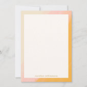 Carte De Correspondance Aquarelle moderne Boho rose jaune Personnalisé (Devant)