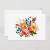 Carte De Correspondance Aquarelle moderne simple Plat Floral (Devant / Derrière)