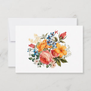 Carte De Correspondance Aquarelle moderne simple Plat Floral