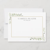 Carte De Correspondance Aquarelle moderne vert professionnel (Devant)