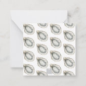 Carte De Correspondance Aquarelle Monogramme Côte Bleu Bow Huître (Dos)