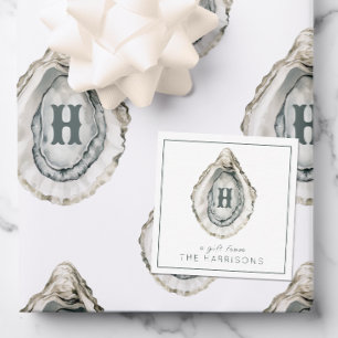 Carte De Correspondance Aquarelle Monogramme Huître côtière