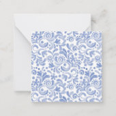 Carte De Correspondance Aquarelle Noël bleu Chinoiserie Bow Bells (Dos)