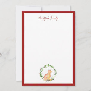 Carte De Correspondance Aquarelle Noël Fox Stationery personnalisée