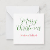 Carte De Correspondance Aquarelle Noël Mode Shopping Girl Cadeau (Dos)