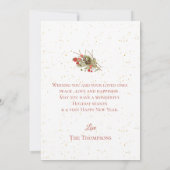 Carte De Correspondance Aquarelle Orange Berries Wreath Joyeux Noël (Dos)