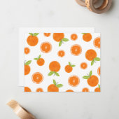 Carte De Correspondance Aquarelle Oranges agrumes (Devant/Arrière en situation)