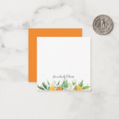 Carte De Correspondance Aquarelle Oranges et verdure - Nom personnalisé (Devant/Arrière en situation)