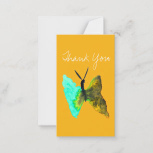 Carte De Correspondance Aquarelle papillon aqua joli