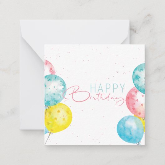 Carte De Correspondance Aquarelle Pastel Joyeux Anniversaire Bright Belle (Devant)