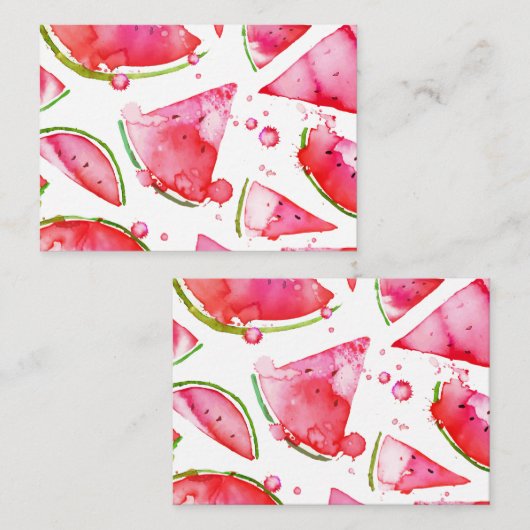 Carte De Correspondance Aquarelle pastèque 1 (Devant / Derrière)