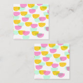 Carte De Correspondance Aquarelle pastèque rose vert jaune Motif (Devant / Derrière)