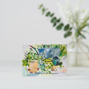 Carte De Correspondance Aquarelle peinture, jardin d'été et Lawanda