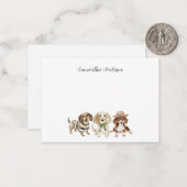 Carte De Correspondance Aquarelle personnalisée à 3 chiens (Devant/Arrière en situation)