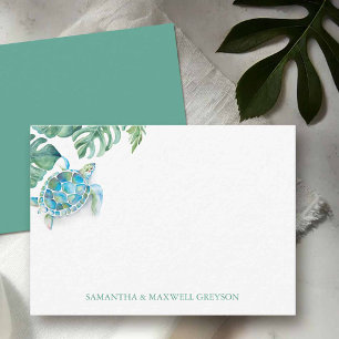 Carte De Correspondance Aquarelle personnalisée de la tortue marine