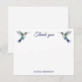 Carte De Correspondance Aquarelle personnalisée Merci de colibri (Devant / Derrière)