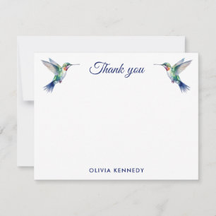 Carte De Correspondance Aquarelle personnalisée Merci de colibri