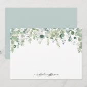 Carte De Correspondance Aquarelle personnalisée Vert Eucalyptus Feuilles (Devant / Derrière)