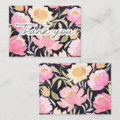 Carte De Correspondance Aquarelle pivoines de Gratitude Merci Note (Devant / Derrière)