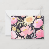 Carte De Correspondance Aquarelle pivoines de Gratitude Merci Note (Dos)